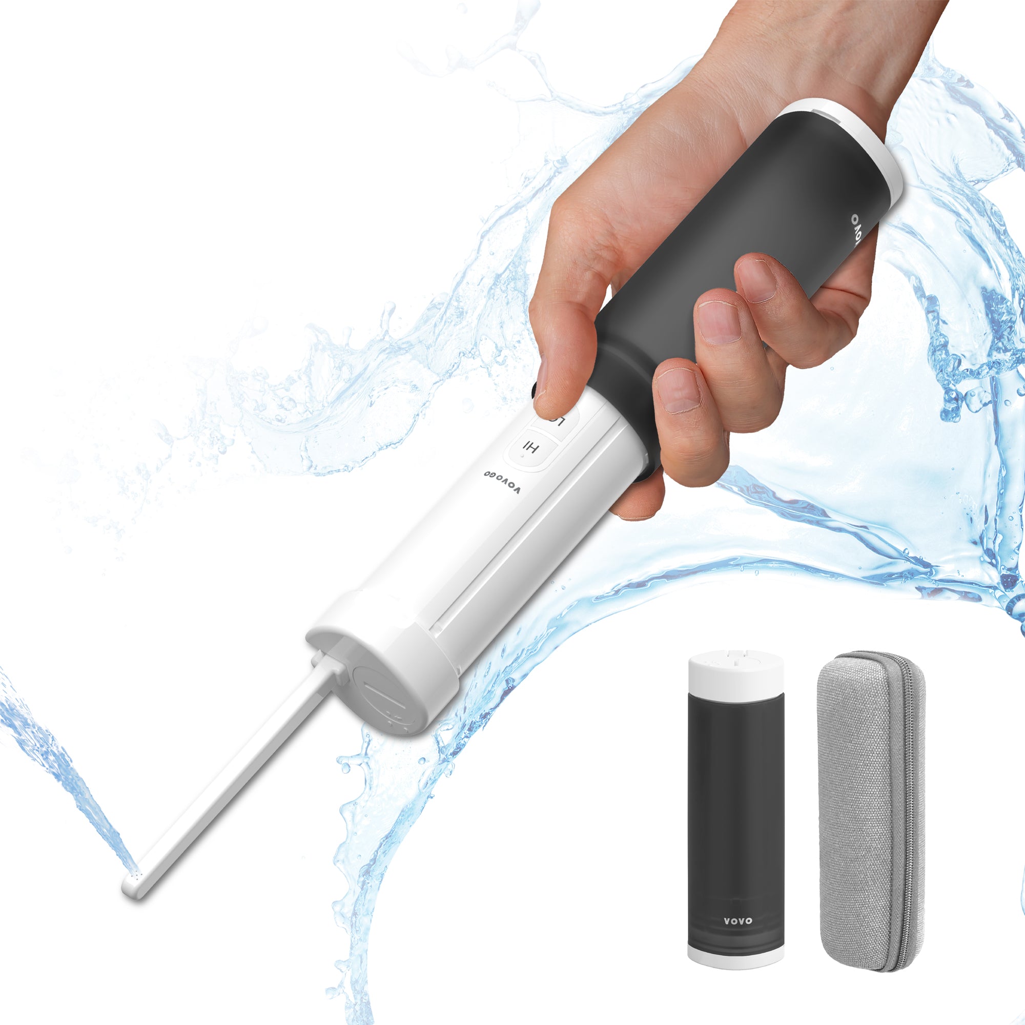 VOVO GO The Portable Bidet for outdoor, Dual sprays, Case included, Enhance Personal Hygiene, Pearl Black