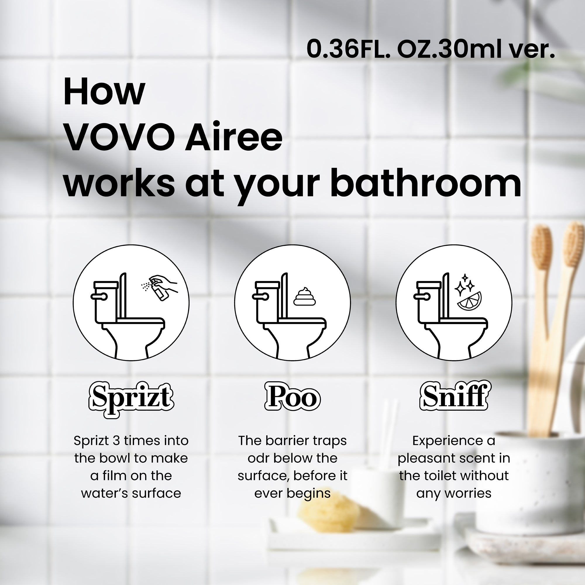 VOVO Airee Toilet Perfume / Variety Travel Size (0.36FL. oz. 10ml) ,