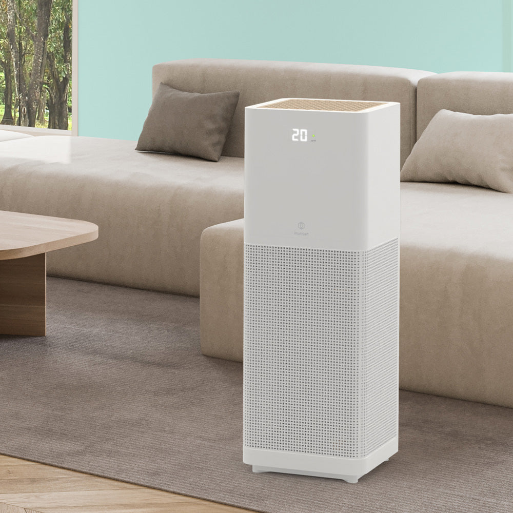 Air Purifier with Cypress Wood Combo For Large Area - 1 White Air Purifier, 1 HEPA Filter, 1 Diffuser
