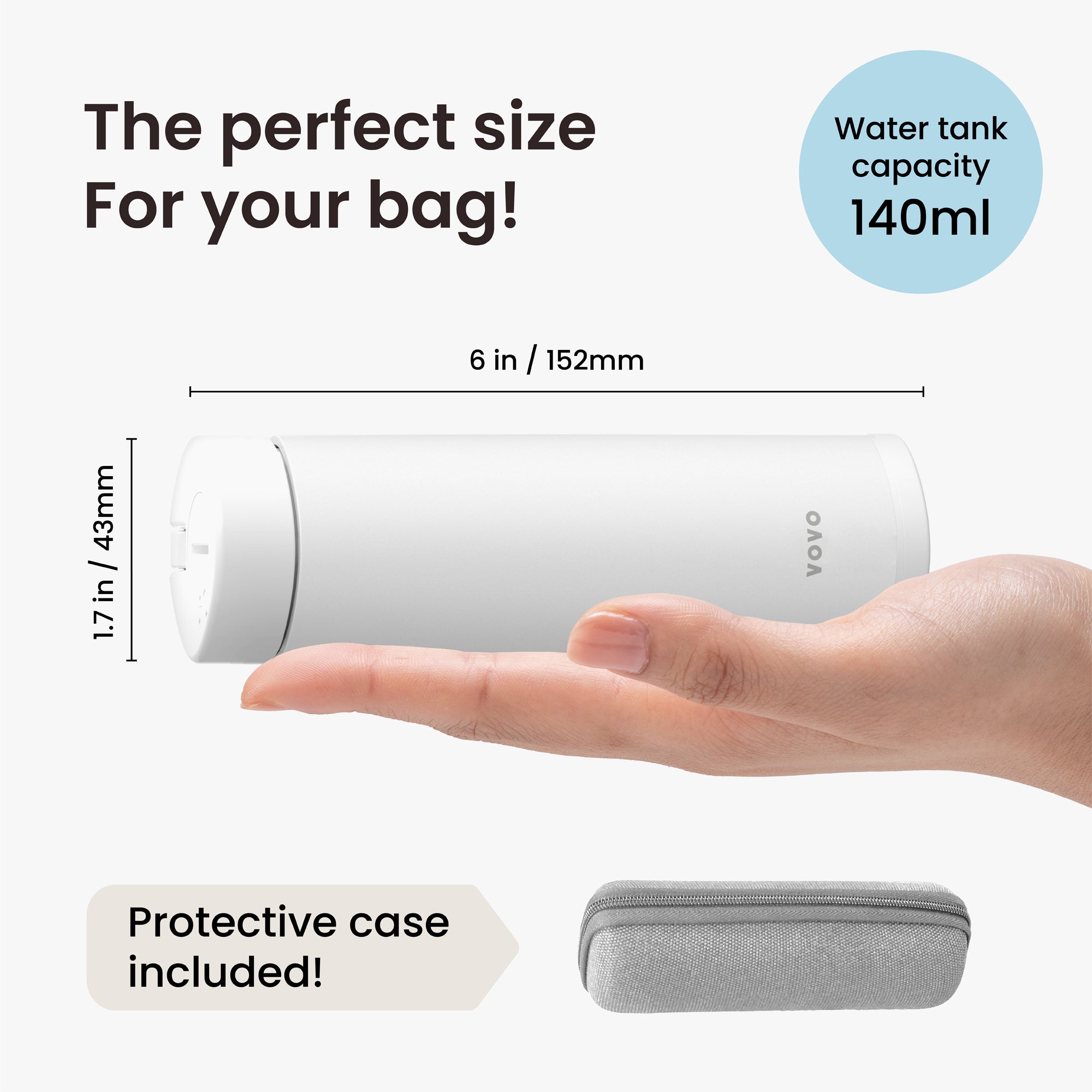 VOVO GO The Portable Bidet for outdoor, Dual sprays, Case included, Enhance Personal Hygiene, White