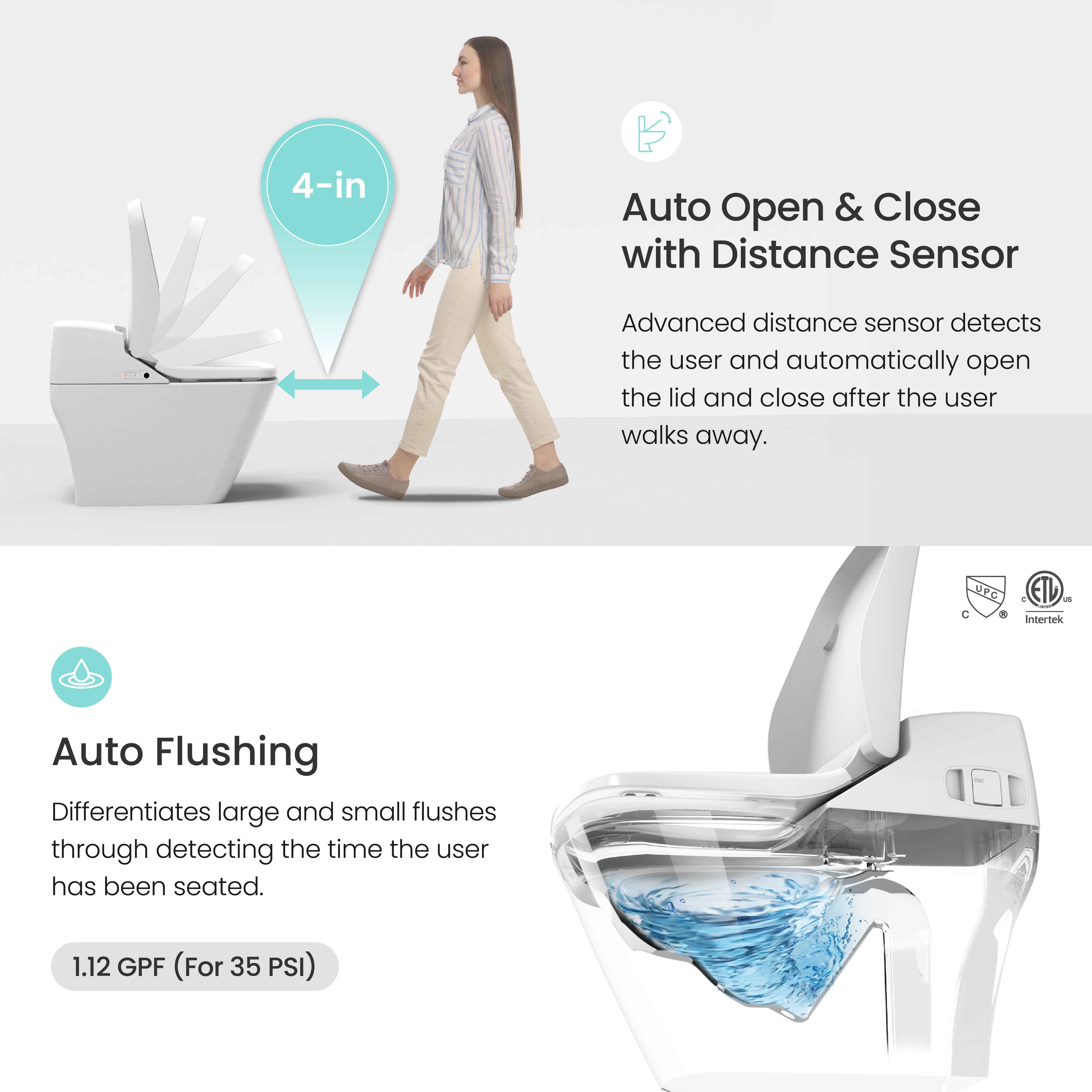 Bidet Toilet with auto open and close lid PB-707S – VOVO-US