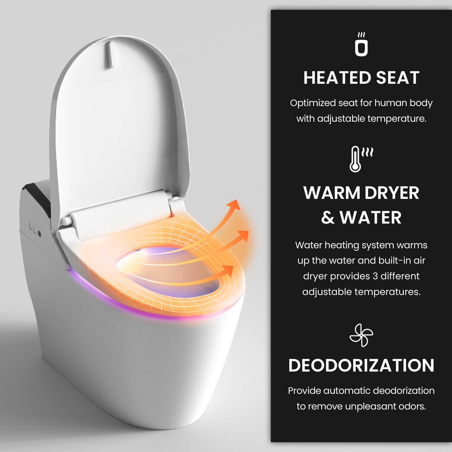 VOVO Smart Bidet Toilet with Soft close and heated seat -  TCB 8100N