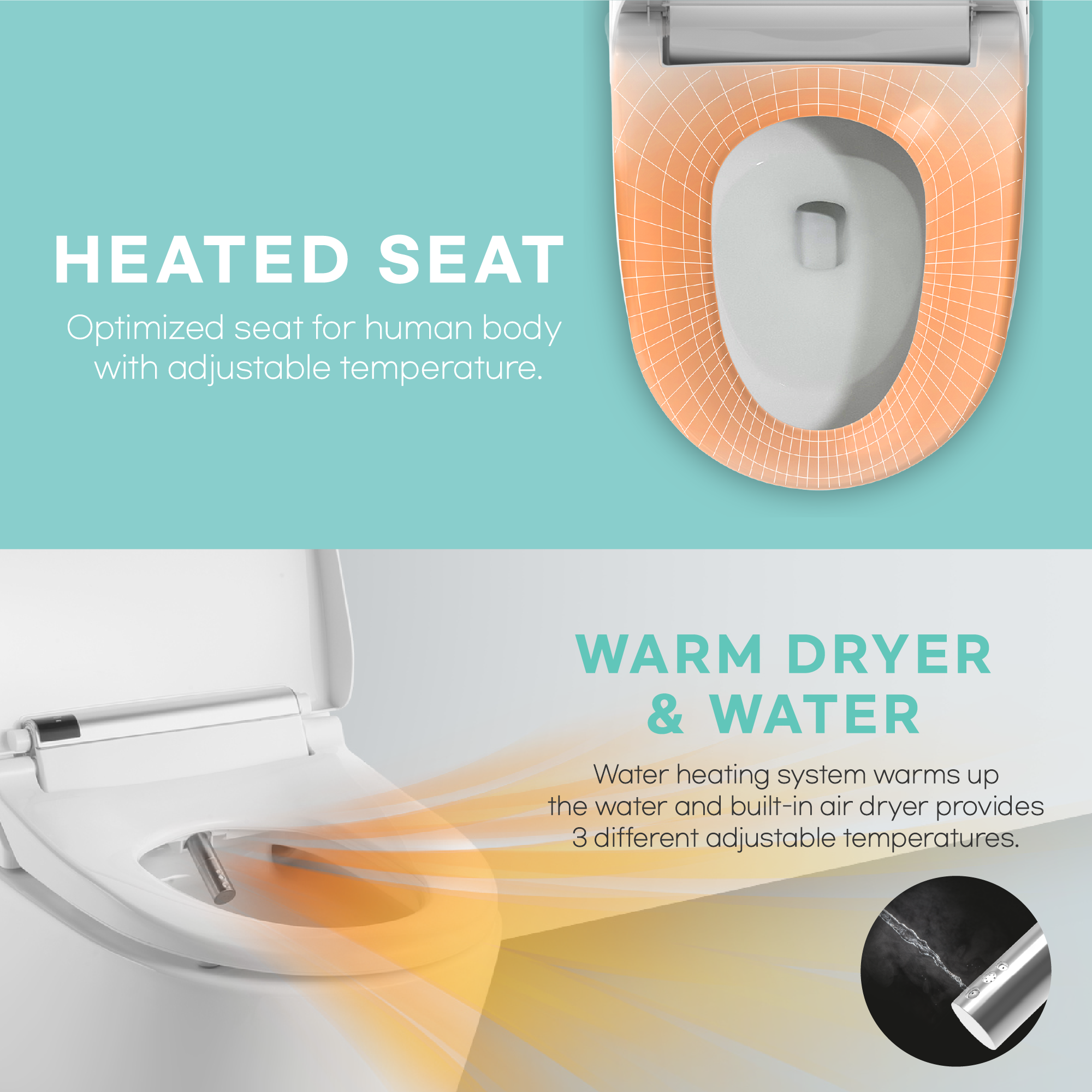 Bidet Toilet Seat VB-4000SE(Elongated) / VB-4100SR (Round)