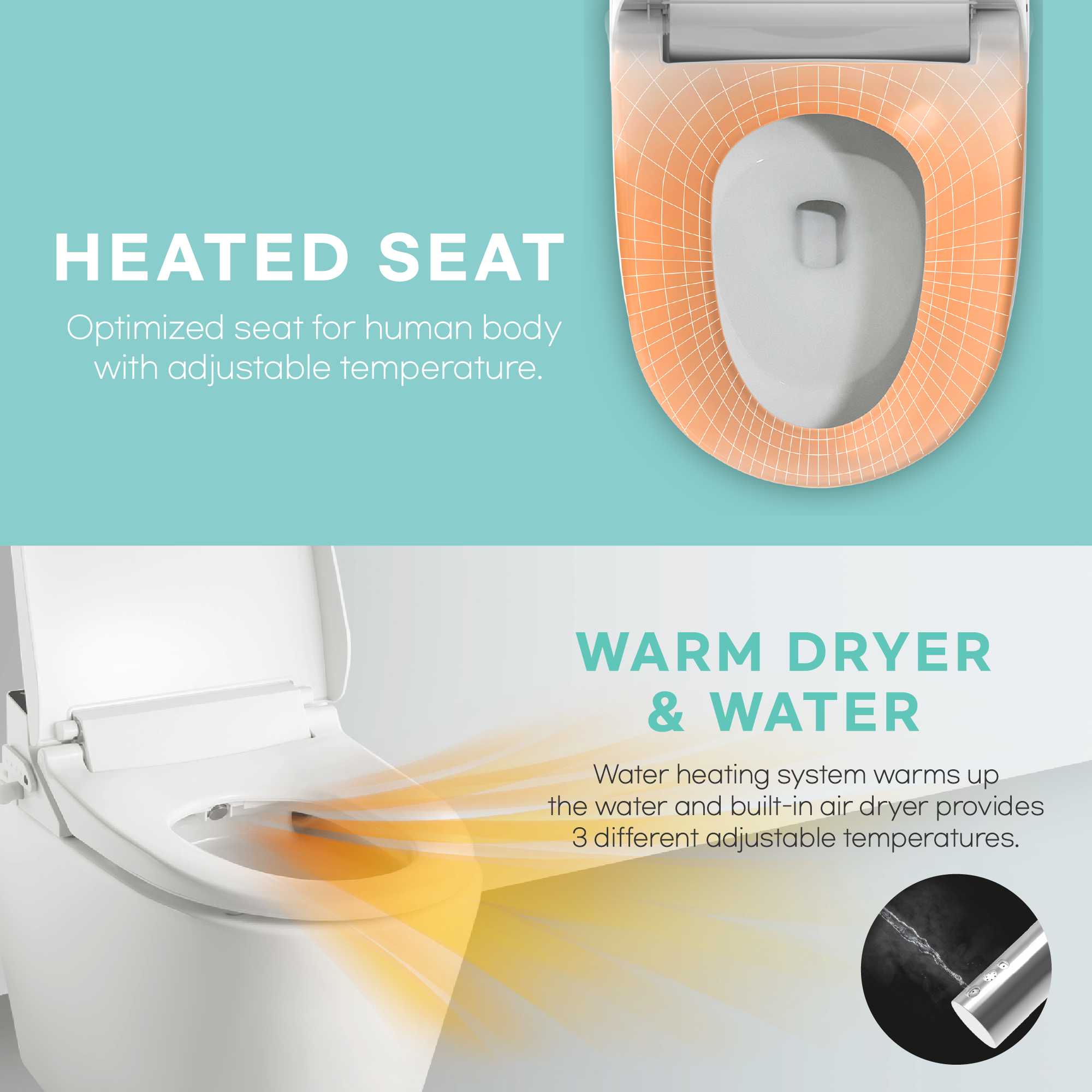 Bidet Toilet Seat VB-6000SE(Elongated) / VB-6100SR(Round)